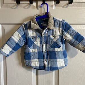 GAP Kids Blue and Cream Plaid Jacket - Size 12-18 months. Boy. Kids